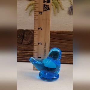 Ron Ray Art Signed Blue Glass Bird Figurine